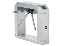 Electronic turnstile on white background